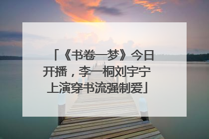 《书卷一梦》今日开播，李一桐刘宇宁上演穿书流强制爱