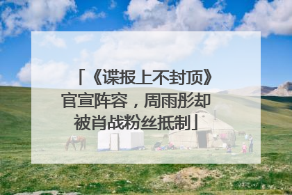 《谍报上不封顶》官宣阵容，周雨彤却被肖战粉丝抵制