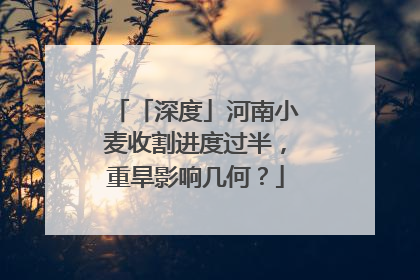 「深度」河南小麦收割进度过半，重旱影响几何？
