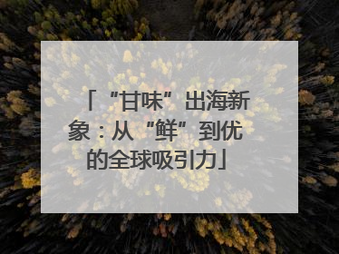 “甘味”出海新象：从“鲜”到优的全球吸引力