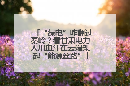 “绿电”咋翻过秦岭？看甘肃电力人用血汗在云端架起“能源丝路”
