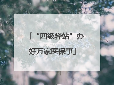 “四级驿站”办好万家医保事