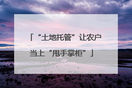 “土地托管”让农户当上“甩手掌柜”