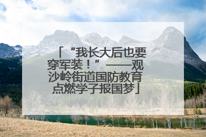 “我长大后也要穿军装！”——观沙岭街道国防教育点燃学子报国梦