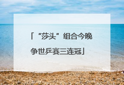 “莎头”组合今晚争世乒赛三连冠