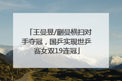 王曼昱/蒯曼横扫对手夺冠，国乒实现世乒赛女双19连冠