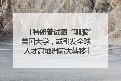 特朗普试图“驯服”美国大学，或引发全球人才高地洲际大转移