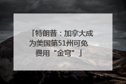 特朗普：加拿大成为美国第51州可免费用“金穹”