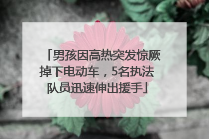 男孩因高热突发惊厥掉下电动车，5名执法队员迅速伸出援手
