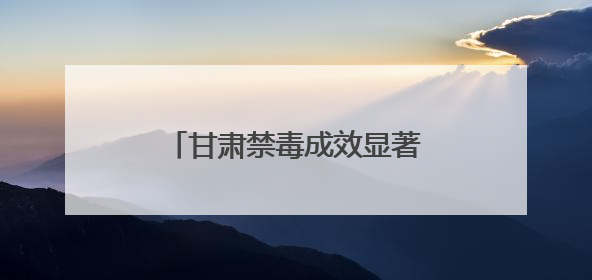 甘肃禁毒成效显著：高压严打与全民防控构筑安全防线