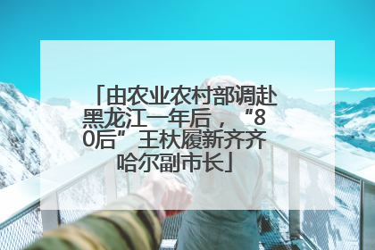 由农业农村部调赴黑龙江一年后，“80后”王杕履新齐齐哈尔副市长