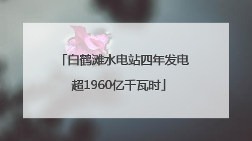 白鹤滩水电站四年发电超1960亿千瓦时