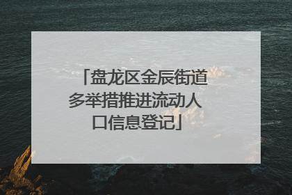 盘龙区金辰街道多举措推进流动人口信息登记