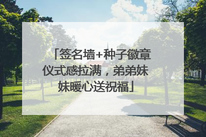 签名墙+种子徽章仪式感拉满，弟弟妹妹暖心送祝福