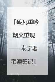 砖瓦重吟 烟火重现——泰宁老宅涅槃记