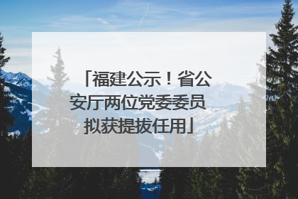 福建公示！省公安厅两位党委委员拟获提拔任用