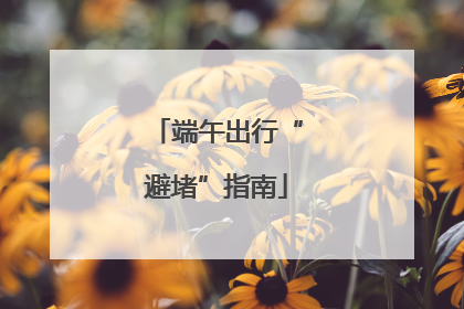 端午出行“避堵”指南