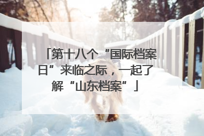 第十八个“国际档案日”来临之际，一起了解“山东档案”