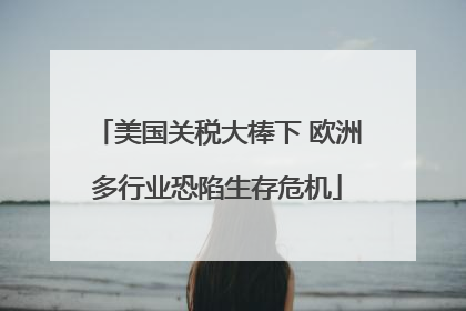 美国关税大棒下 欧洲多行业恐陷生存危机