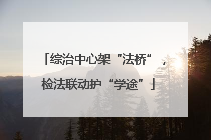 综治中心架“法桥”，检法联动护“学途”