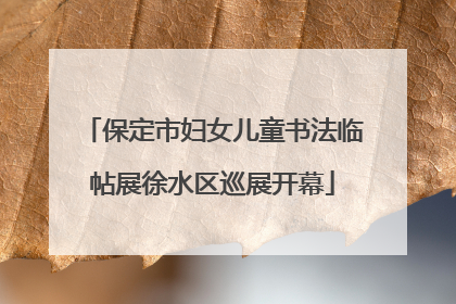 保定市妇女儿童书法临帖展徐水区巡展开幕