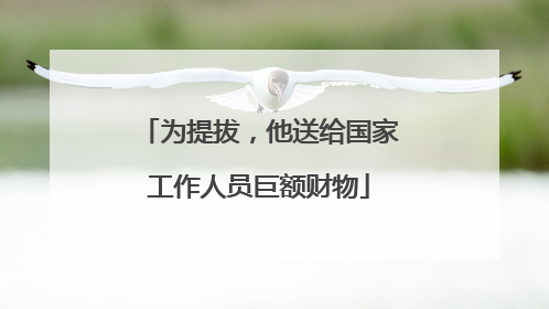 为提拔，他送给国家工作人员巨额财物
