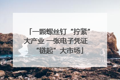 一颗螺丝钉“拧紧”大产业 一张电子凭证“链起”大市场