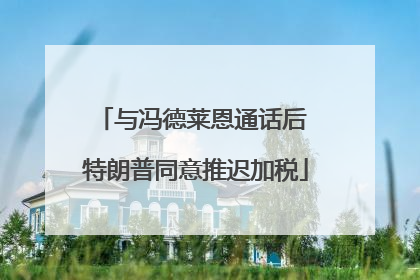 与冯德莱恩通话后 特朗普同意推迟加税