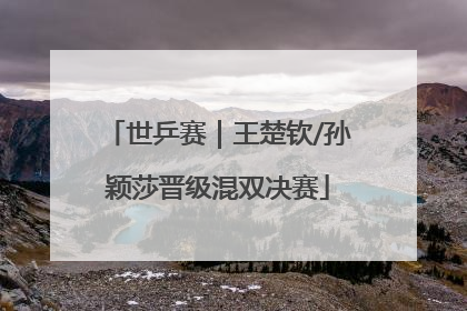 世乒赛｜王楚钦/孙颖莎晋级混双决赛