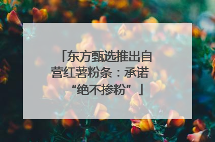 东方甄选推出自营红薯粉条：承诺“绝不掺粉”