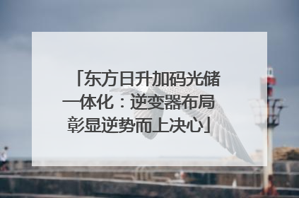 东方日升加码光储一体化：逆变器布局彰显逆势而上决心