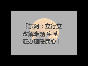 东阿：立行立改解难题 宅基证办理暖民心