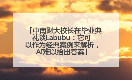 中南财大校长在毕业典礼谈Labubu：它可以作为经典案例来解析，AI难以给出答案