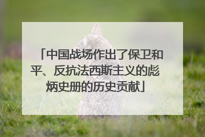 中国战场作出了保卫和平、反抗法西斯主义的彪炳史册的历史贡献