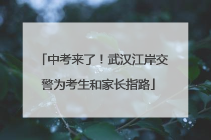 中考来了！武汉江岸交警为考生和家长指路