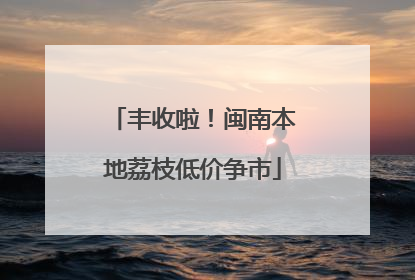 丰收啦！闽南本地荔枝低价争市