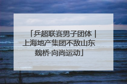 乒超联赛男子团体｜上海地产集团不敌山东魏桥·向尚运动