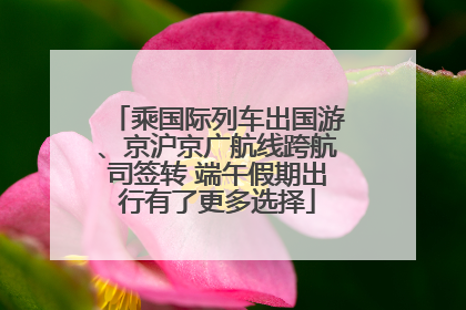 乘国际列车出国游、京沪京广航线跨航司签转 端午假期出行有了更多选择