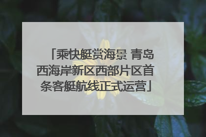 乘快艇赏海景 青岛西海岸新区西部片区首条客艇航线正式运营