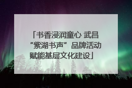 书香浸润童心 武昌“紫湖书声”品牌活动赋能基层文化建设