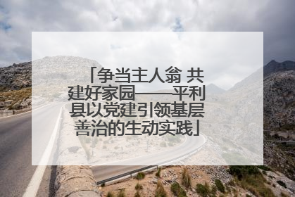 争当主人翁 共建好家园——平利县以党建引领基层善治的生动实践