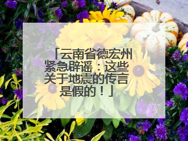 云南省德宏州紧急辟谣：这些关于地震的传言是假的！