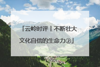 云岭时评丨不断壮大文化自信的生命力②