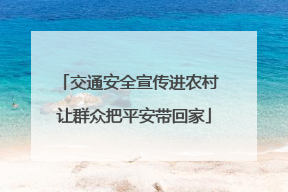 交通安全宣传进农村 让群众把平安带回家