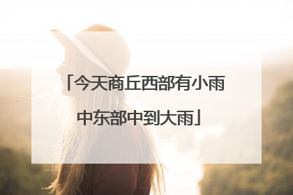 今天商丘西部有小雨 中东部中到大雨
