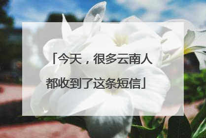 今天，很多云南人都收到了这条短信