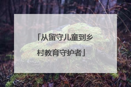 从留守儿童到乡村教育守护者