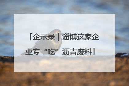 企示录｜淄博这家企业专“吃”沥青废料