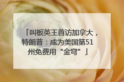 叫板英王首访加拿大，特朗普：成为美国第51州免费用“金穹”