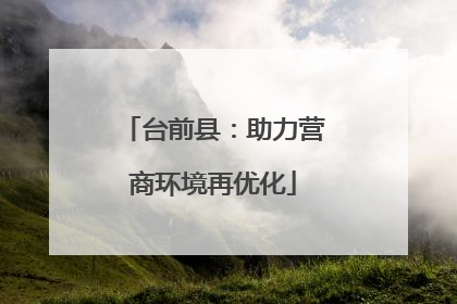 台前县：助力营商环境再优化